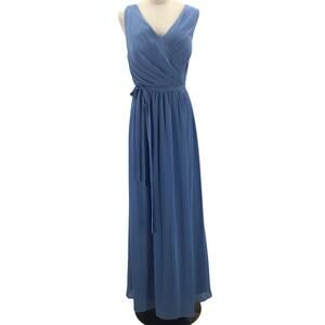 AW BRIDAL 16 2X plus blue wedding formal party dama gala maxi dress NEW B46